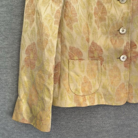 Bernard Zins Floral Linen Silk Jacket Size 10 Old Money Blazer Made in France - Picture 7 of 15